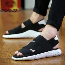 Новые модные летние пляжные дышащие мужские сандалии из натуральной кожи повседневная мужская обувь размеры 36-44