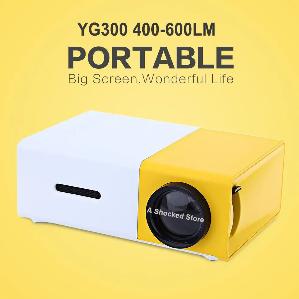 Original YG300 YG310 Upgrade YG200 Portable Projector 500LM 3.5mm