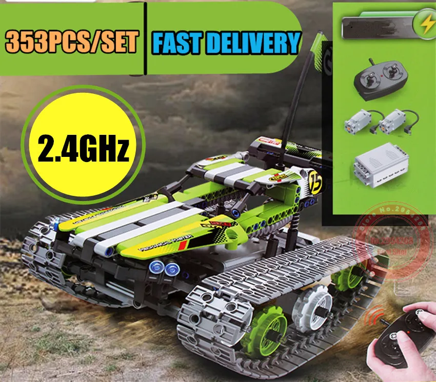 

MOC Car Remote Control Electric RC Tracked Racer Fit Legoing 42065 Technic Building Block Bricks Boy Birthday Gifts DIY Kid Toys