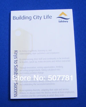 

A6 Size 20 sheet notepad, promotional , customized, every page with your logo ,400pcs/lot