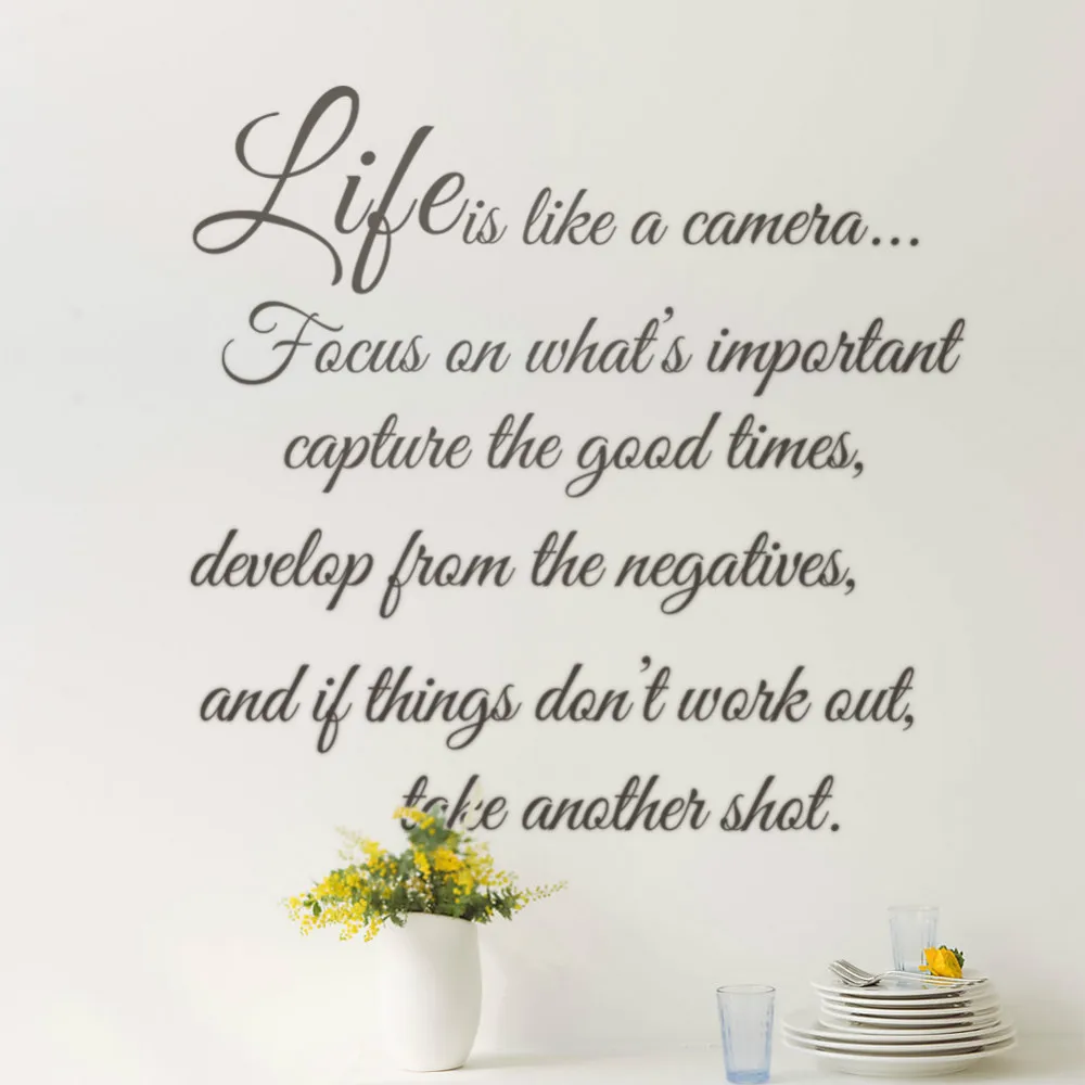 Details about LIFE IS like a cameia Life QUOTE wall sticker vinyl decal home room decor 8205 Remonable wall stickers quote in Wall Stickers from Home