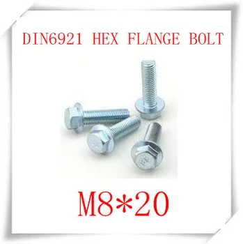 

100pcs of each M5*20 M6*20 M6*40 M8*20 DIN6921 Carbon Steel With Zinc Flange Hex Bolts