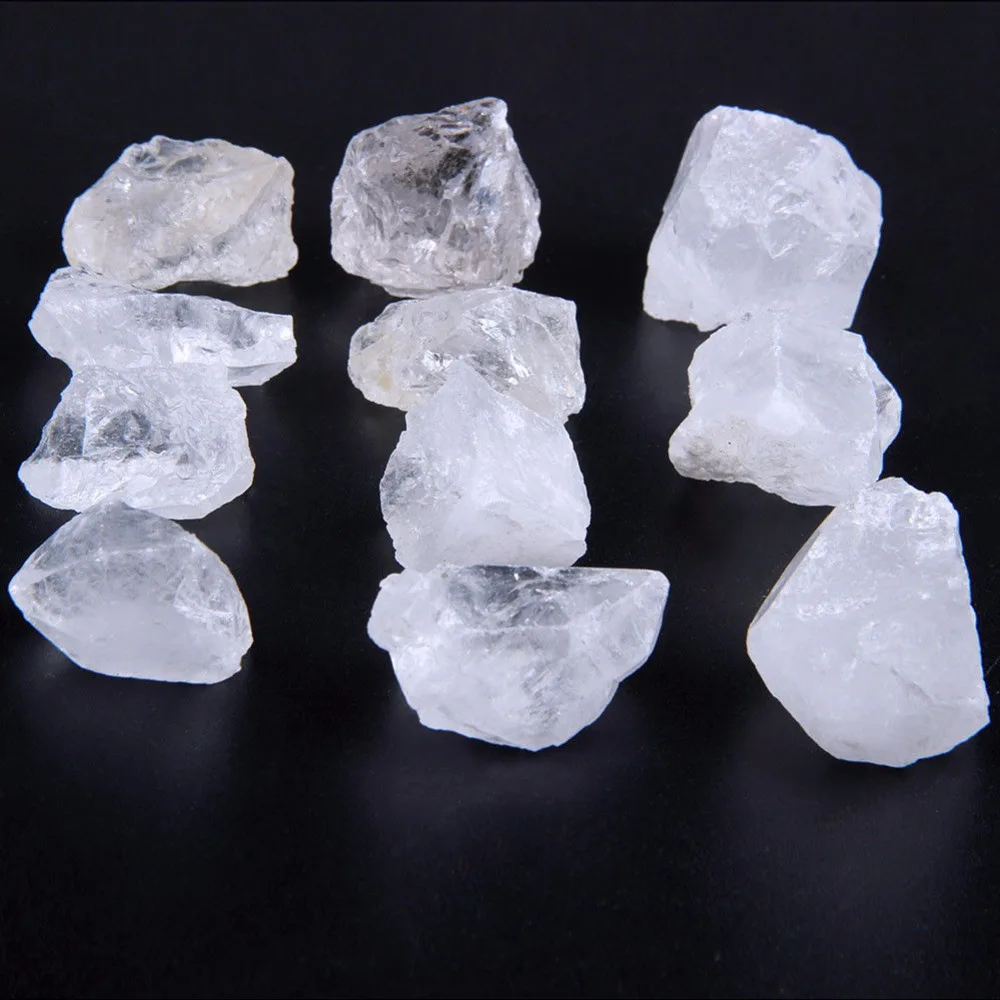 

Natural Rough Stones Raw Clear Quartz Crystal Mineral Rocks for decoration 6pcs
