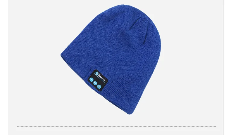 Теплая Bluetooth умная шапка с мягким удобным микрофоном, Беспроводная музыкальная гарнитура, наушники для iphone, Android, Спортивная Кепка - Цвет: Синий