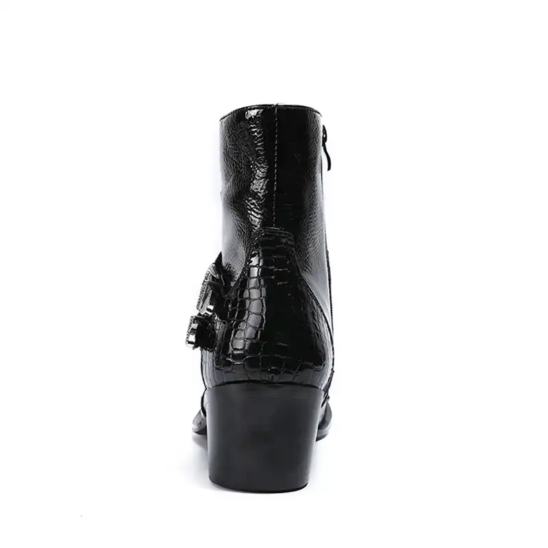 bottine cuir clouté homme