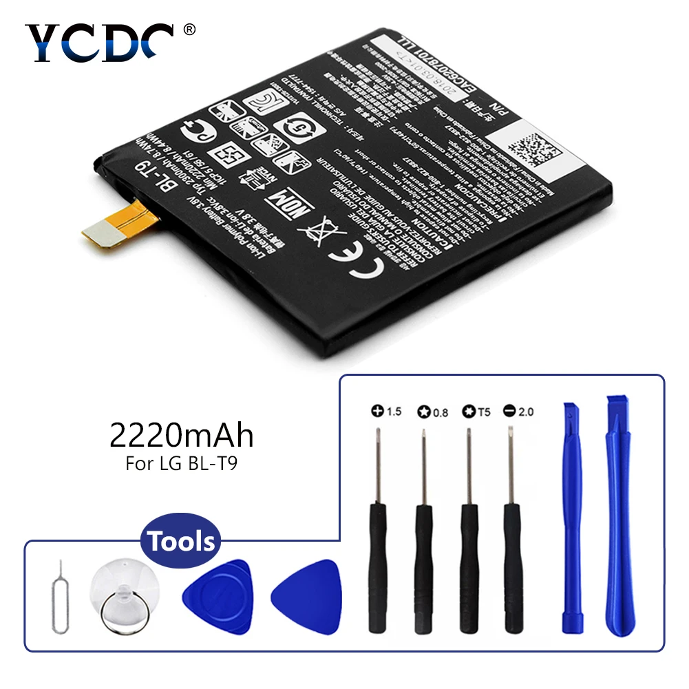 

2220mAh BL-T9 BL T9 Battery Replacement For LG E980 Nexus 5 D820 D821+Tool Kit Mobile Phone Battery Cell Mobile Phone