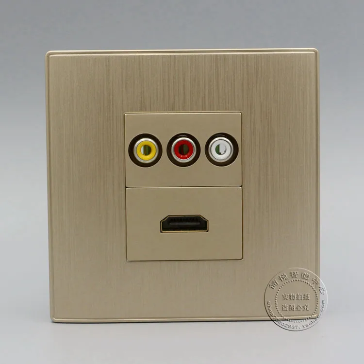 Red & White Yellow RCA AV + HDMI Multi-Media Socket Faceplate Outlet Home Adapter | Компьютеры и офис