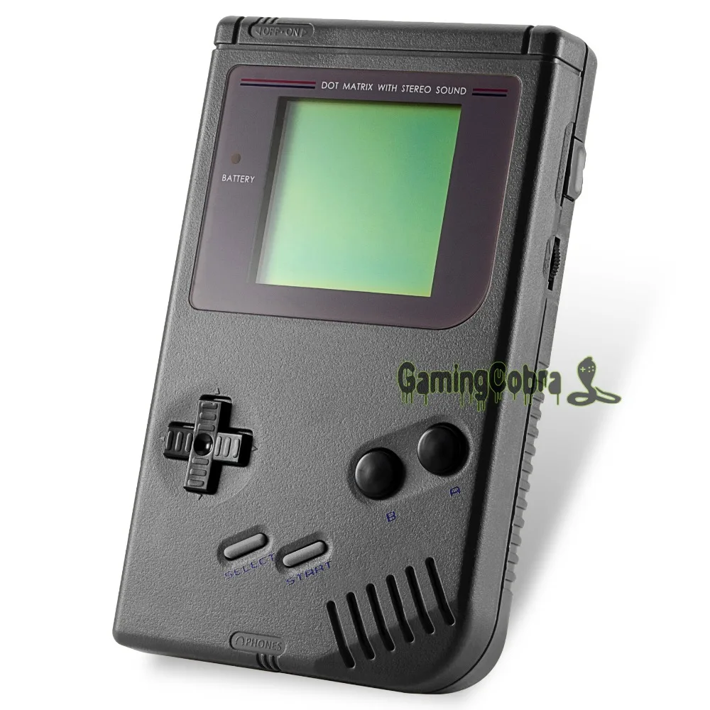 Black Solid Full Housing Shell Buttons with Screen Len for Nintendo DMG-01 Gameboy - GBF003