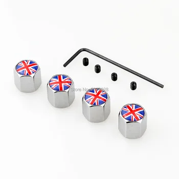 

40 x Car Styling England National Flag Anti-theft Stainless Wheel Tire Valve Stems Caps Car Wheel Tire Stem Air Valve Caps