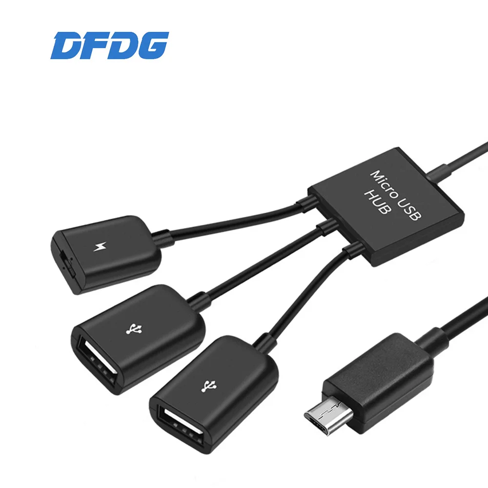 

1PC High Quality Type C 3.1 to 2-Port USB 2.0 with 1-Port Micro USB Charge HUB OTG Adapter Black for Google Pixel XL Smartphone