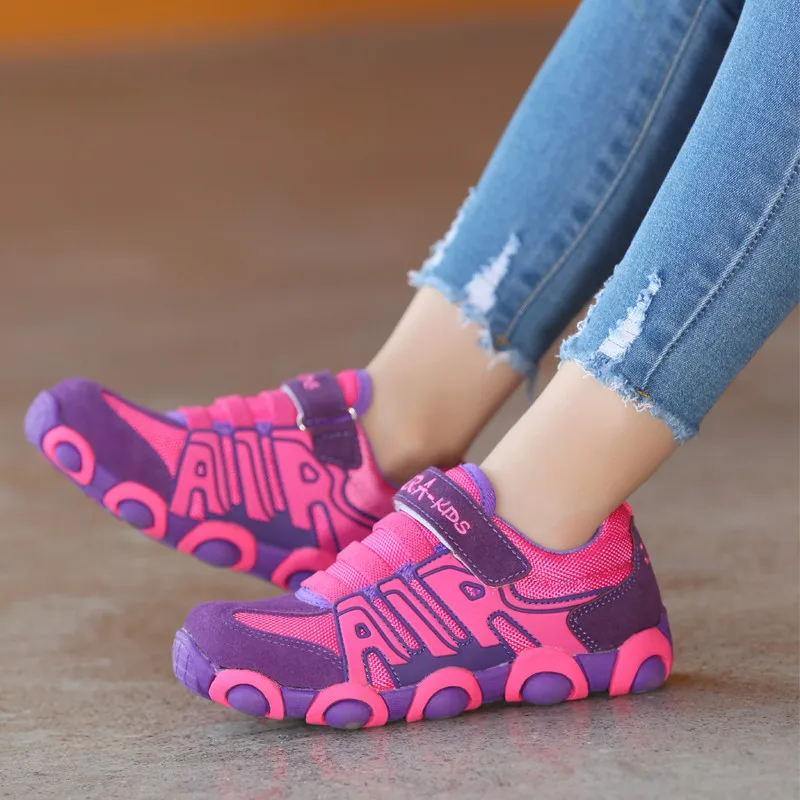 ULKNN/кроссовки для мальчиков из натуральной кожи для девочек; обувь для детей; Студенческая обувь для бега; детская обувь; кроссовки; kinderschoenen - Цвет: Pink