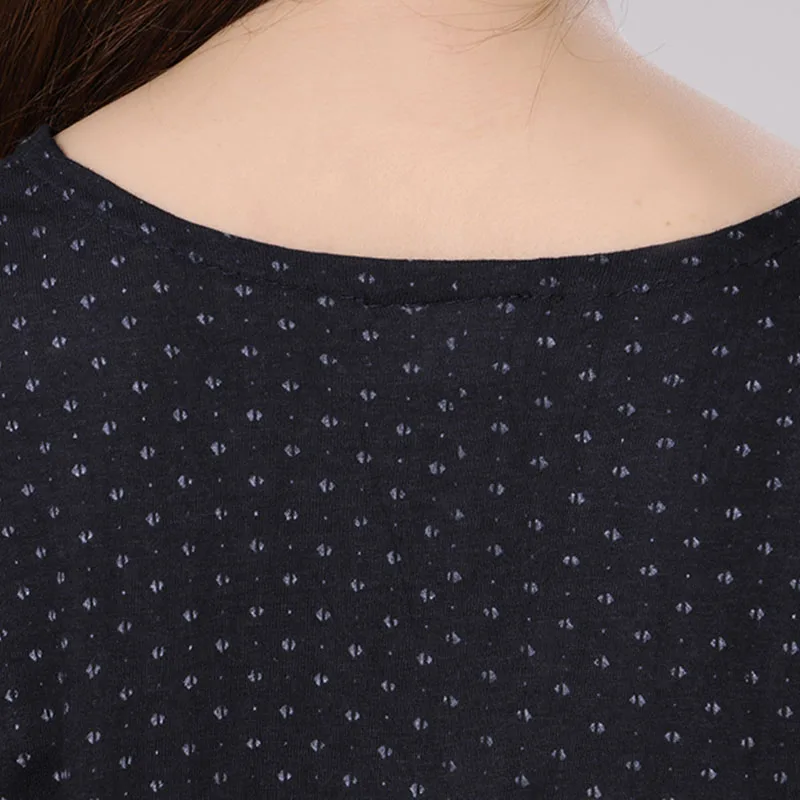 Women nightgowns female sleepshirt spring new summer 100% cotton lady nightdress mum lounge S M L XL black blue white
