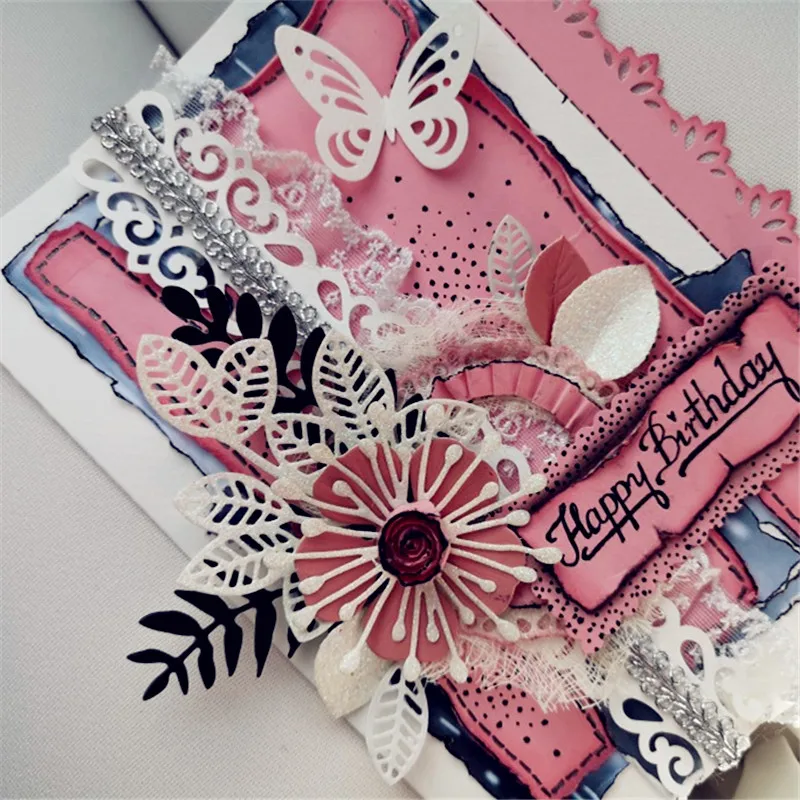 

2Pcs Leaves Metal Cutting Dies Stencils For DIY Scrapbooking Decorative Embossing Handcraft Die Cutting Template