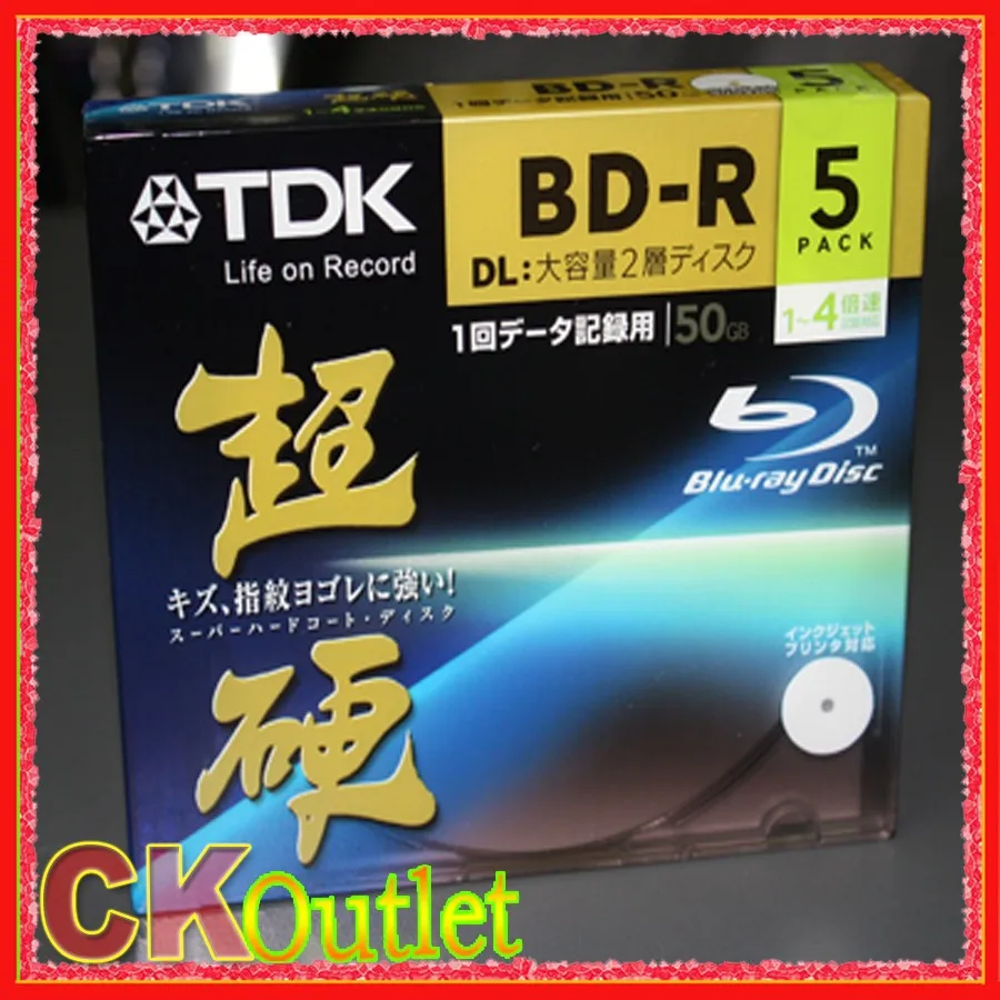 5 Pcs TDK BD R R 50GB DL Blu ray 260Min 4x Speed BluRay Recordable