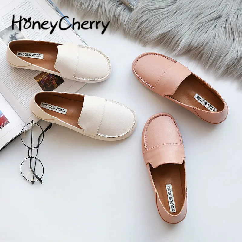 Spring 2019 New Flat soled Shoes Korean Leisure Flat soled Bean Shoes ...