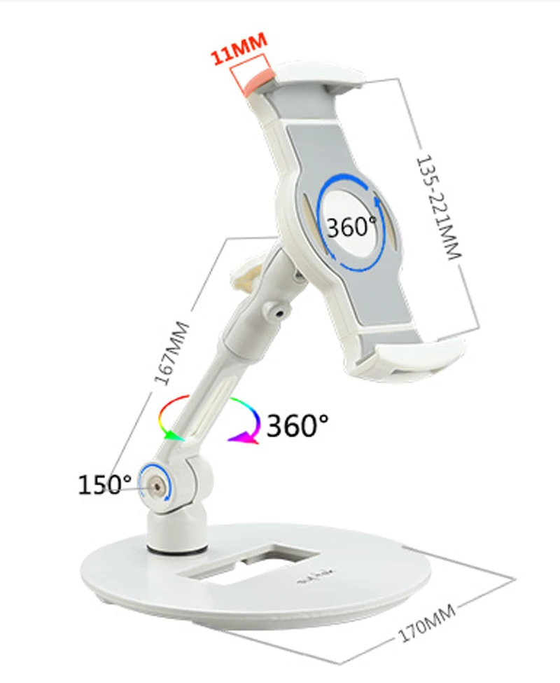 Hyvarwey Full Motion 4,7-12,9 дюймов держатель для планшета Мобильный телефон Смартфон подставка универсальная Складная подставка для ленивого планшета ПК
