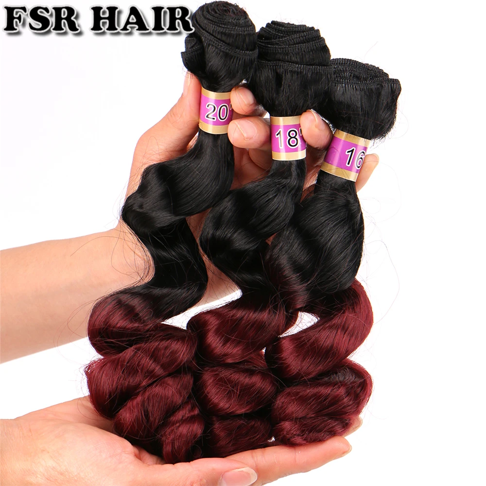 Sintética extensão do Cabelo feixes de ondas soltas para as mulheres