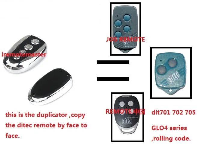 

After market DITEC remote ,DITEC garage door remote , Ditec rolling code remote ,Model DIT701 702 705 GLO4