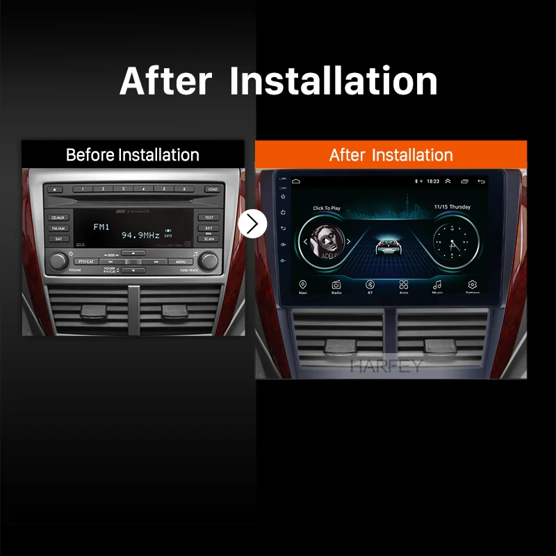 Clearance Harfey 9" Android 8.1 Car GPS Navigation Radio Multimedia Player For  2008 2009 2010-2012 Subaru Forester Quad-core With WiFi 5