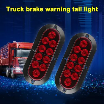 

1 Pair Tail Lamp Oval 10 LED Warning Light Tail Light for Truck Trailer Car Styling