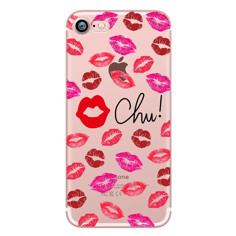 Makeup Sexy Kylie Jenner Lipstick Lips Girls Siliocne Transparent Soft Mobile Phone Case for iphone 7 6 5S 6S Plus SE 5 Fundas (7)