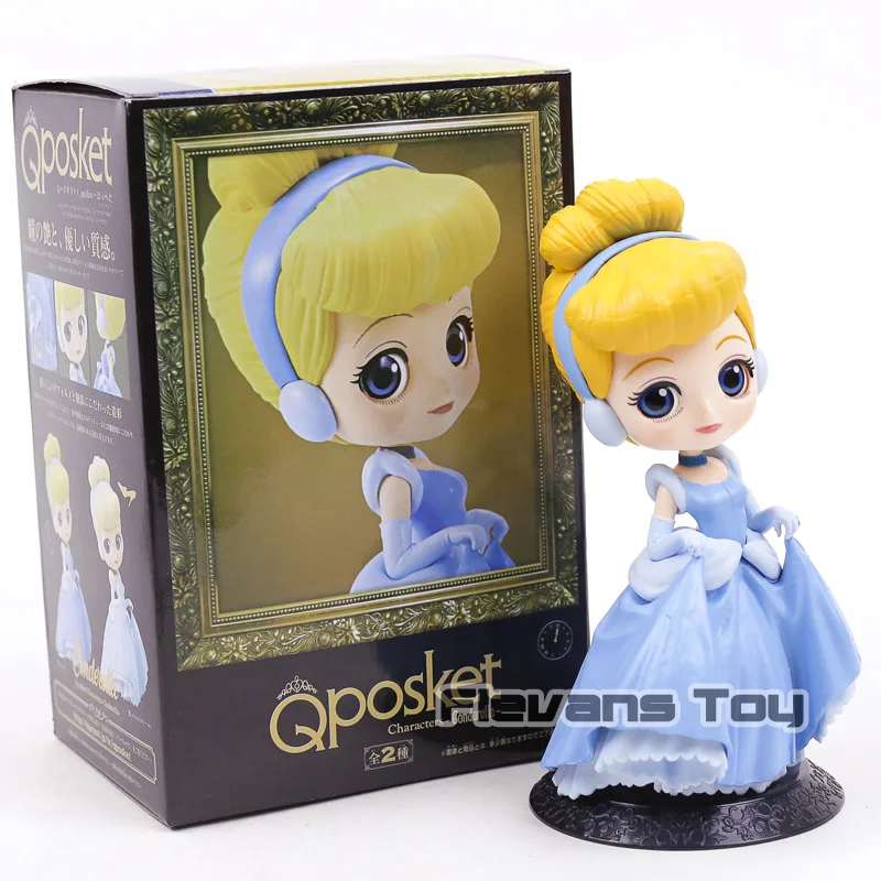 Q Posket фигурки принцесс игрушки Белль Ариэль Эльза Анна Аврора Алиса Харли Куинн Золушка Белоснежка в коробке 17 типов - Цвет: Cinderella A