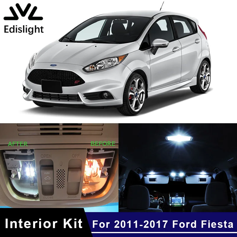 Us 9 53 40 Off Edislight 9pcs Canbus White Ice Blue Led Lamp Car Bulbs Interior Package Kit For 2011 2017 Ford Fiesta Map Dome Trunk Light In Signal