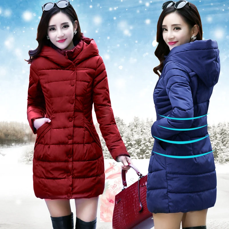 Del Giùamp; cachi Donne Caldo Cappotto Stile Casuale Nero Sottile Le Nuovo Parka blu 2017 Rivestimento Plus Invernale Size rosso Per Modo Il Lungo Di lcT1FKJ