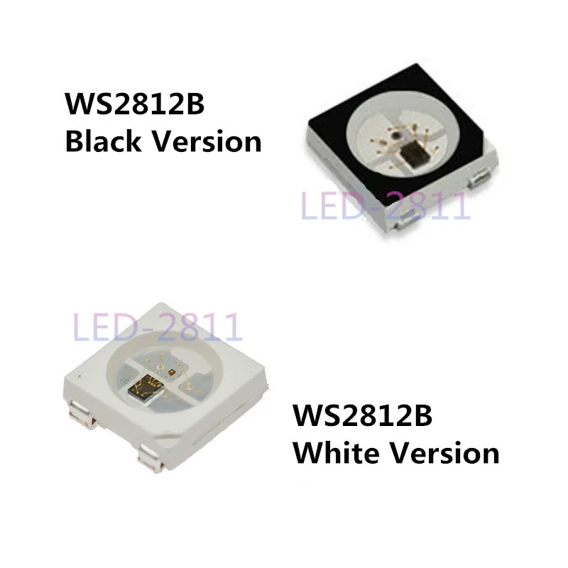10~ 1000 шт 5В WS2812B индивидуально Адресуемая цифровая чип(4 контакта) 5050 SMD черный/белый вариант WS2812 светодиодный чип RGB