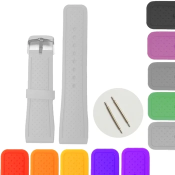 

24mm Wholesale 18Pcs/Lots Assorted Color Silicone Jelly Rubber Ladies Men Watch Band Straps WB1078