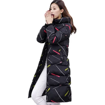 

Plus Size 3XL Hooded Warm Winter Jacket Women White Long Parka Mujer Thicken Warm Winter Coat Cotton Padded Women Jacket C4747