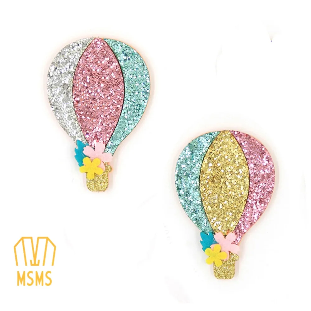 

Glitter Hot Air Balloon Applique - Flat Back Felt Appliques - Felt Crafts - Felt- Felties- Animal Feltie Applique