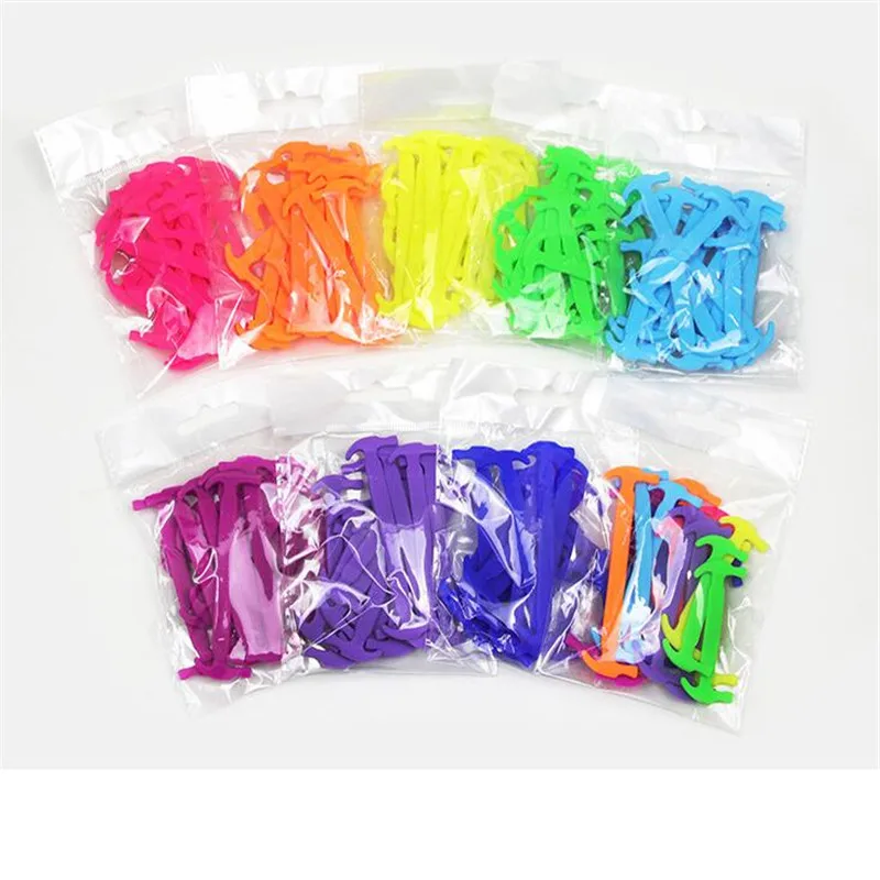 

16pcs/lot Shoes Accessories Elastic Silicone Shoelaces Elastic Shoelace Creative Lazy Silicone Laces No Tie Rubber Lace Unisex