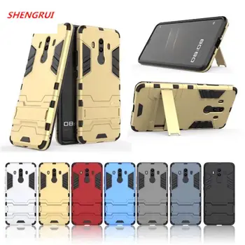 

50pcs/lot New Arrival Hybrid 2 in 1 Hard PC +TPU Back Cover Case For Huawei Mate 10 Pro With Stand Flexible Armor
