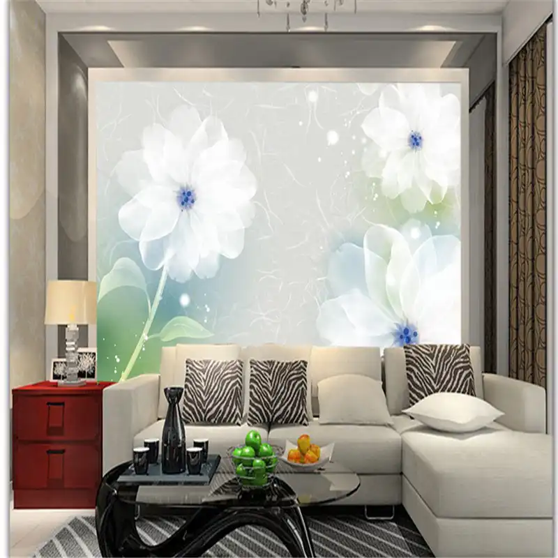 European Aesthetic Wallpaper Dreamy Lily Romantic Couple Room Background Wall Transparent Floral Bedroom Murals Bedroom Mural Floral Wall Muralsromantic Wall Murals Aliexpress