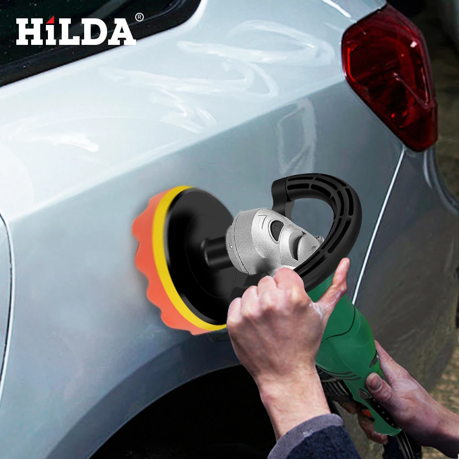 Автомобильный полировщик HILDA, 1200 Вт, переменная скорость, 3500 об/мин, 150 мм, автомобильный инструмент для ухода за краской, полировальная машина, шлифовальный станок M14, электрический полировщик пола
