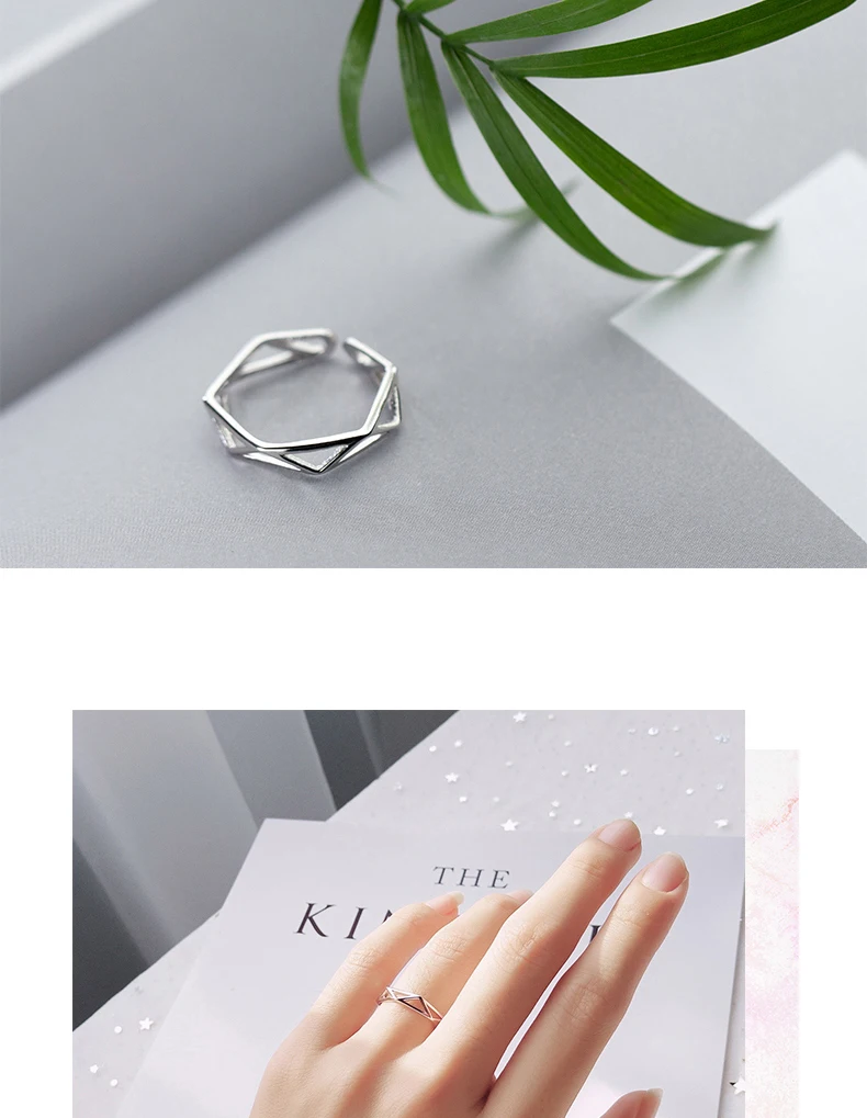 Новая мода, 925 пробы, серебряные шестиугольные кольца для женщин, свадебные, простые, в стиле панк, античные, кольца на палец, для девушек, подарки