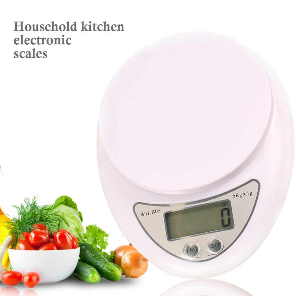 

Hot 5Kg x 1g Weighing Scale Tools Balance Household Weight Digital Kitchen Scale Diet Food Compact LED Electronic Steelyard