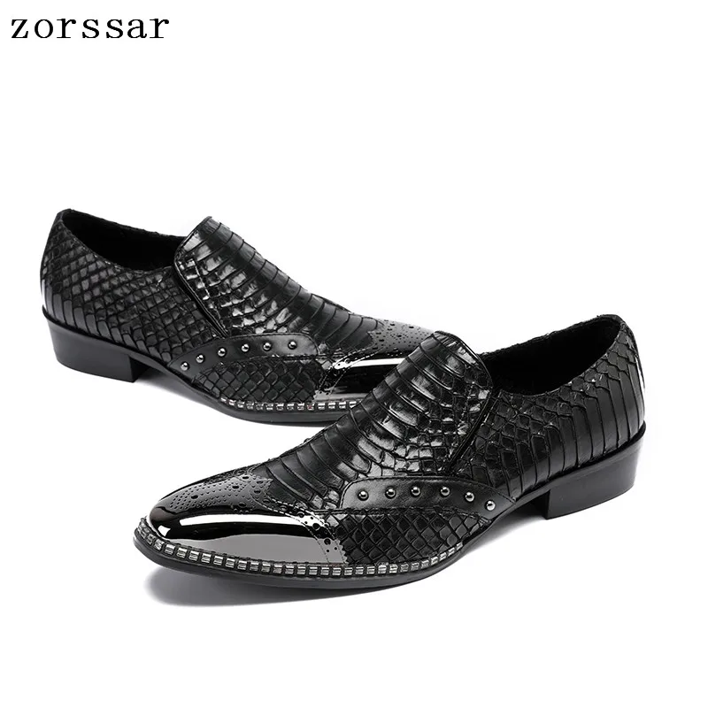 

Zorssar 2019 New Men Oxford Shoes Formal Business leather shoes Round toe Men Dress Shoes Solid black Male Office shoes
