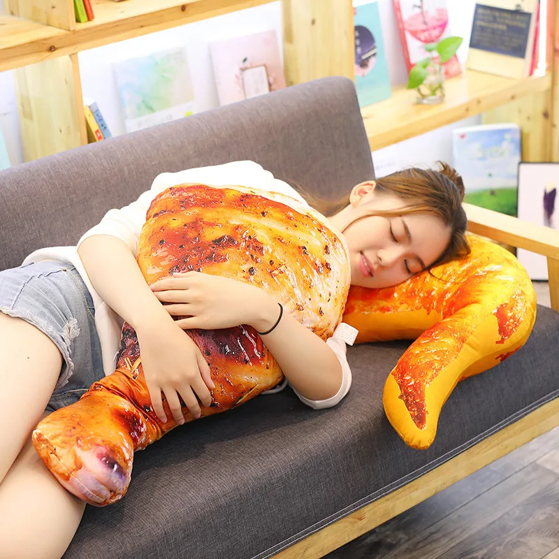 Simulated Food Pillow and Shaking Toy Birthday Gift Strange Personality Chicken Legs Chicken Wings Shrimp Meat and Plush Toys