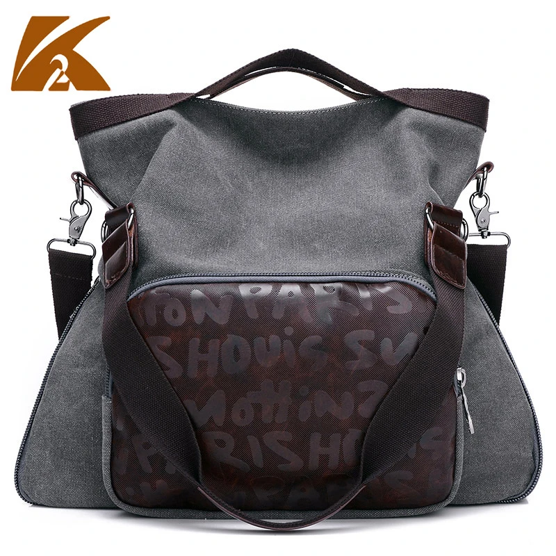 

KVKY Vintage Canvas Women Handbag Large Capacity Hobos Casual Messenger Bags Women's Crossbody Shoulder bags Totes Bolsas YM51