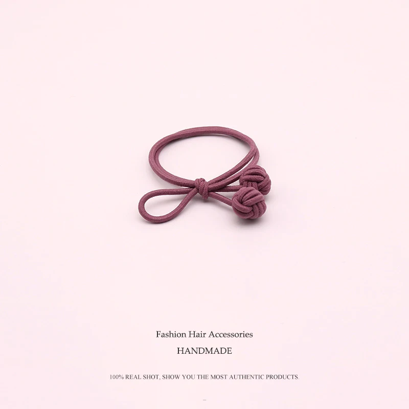 

1PCS Handmade Gray Ball Elastic Hair Bands Toys For Girls Handmade Bow Headband Scrunchy Kids Hair Accessories For Womens
