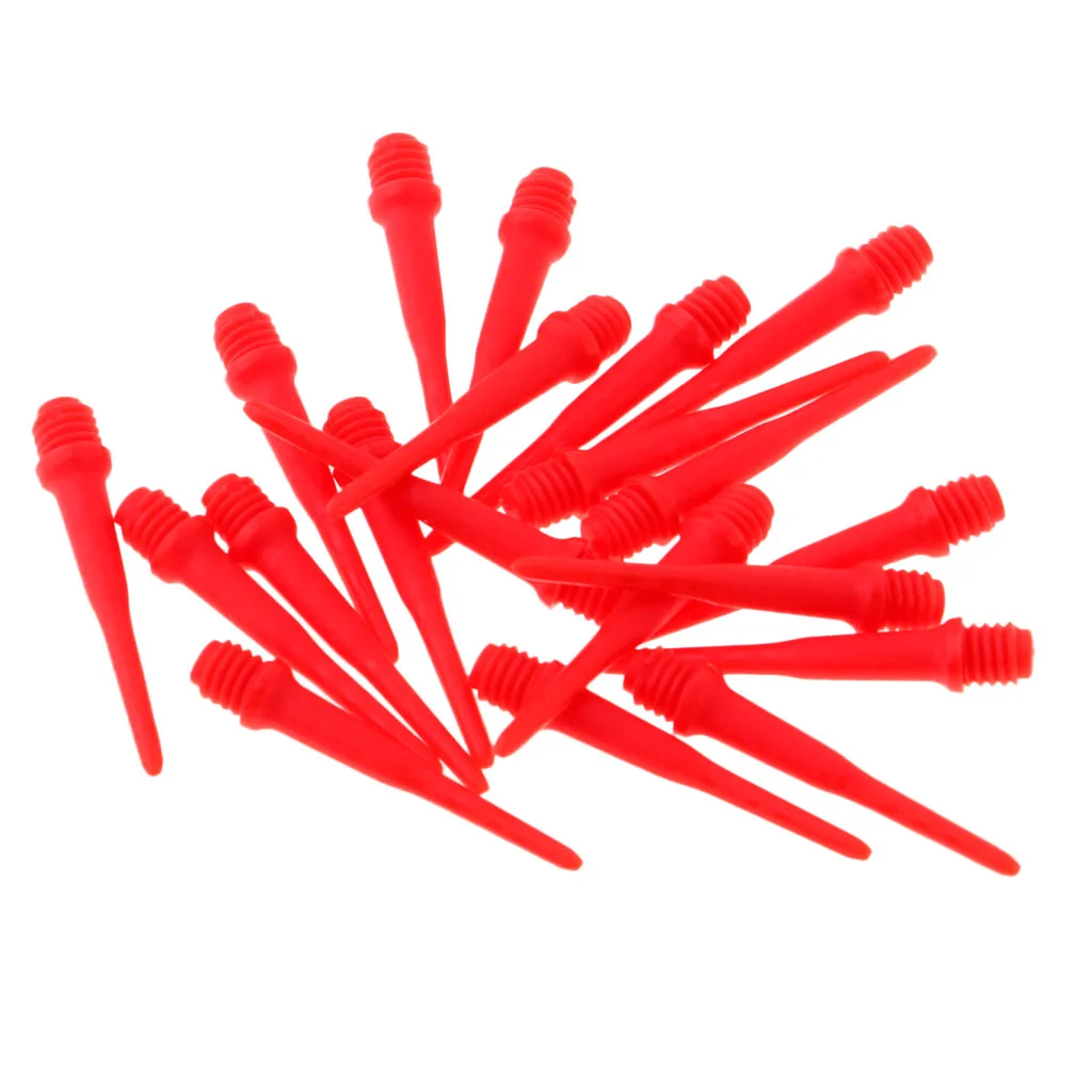 20шт 2BA древки для Дартса мягкий Дарт советы профессиональные пластиковые нитки замена аксессуары для электронный дартс игры - Цвет: 25mm Red