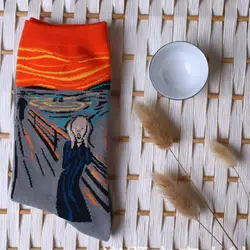 Горячая дропшиппинг мужские носки осень зима ретро женские новые Арт Ван Гог Фреска всемирно известный серия масляной живописи мужские