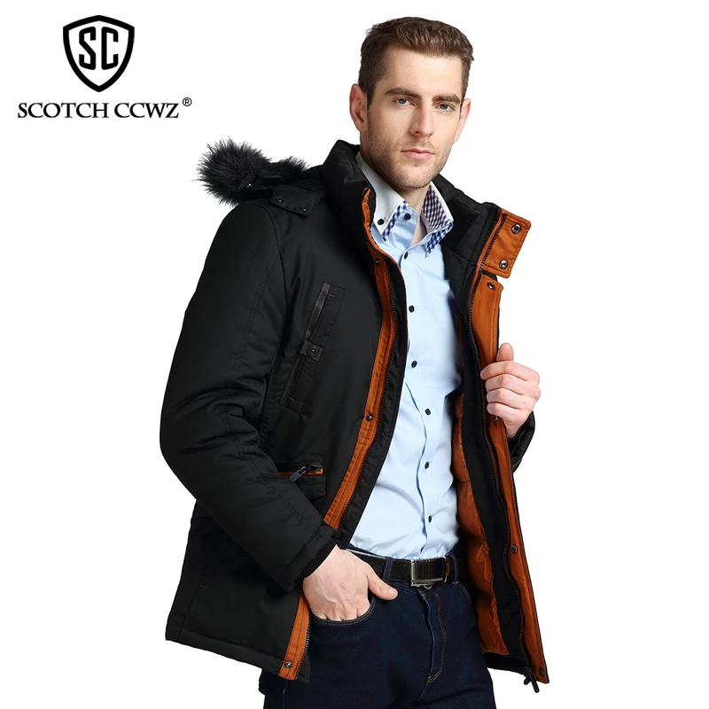 SCOTCH CCWZ Brand RU EU size Design Thick Warm Winter Jacket Men Parkas Overcoat Outerwear Jackets