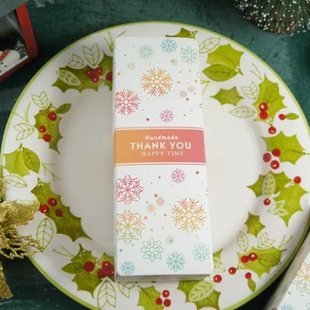

19.1*4.7*7cm colorful snowflake handmade theme 10 Pcs cookie Macaron Chocolate Paper Box Christmas Party Gifts Packaging