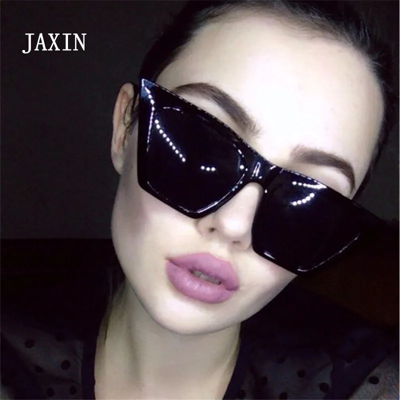 JAXIN модные большие солнцезащитные очки женские ретро для мужчин прозрачная