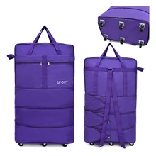 Большая вместительная сумка, переносная водонепроницаемая сумка на колесиках для путешествий, портативный чемодан, складной чемодан с колесиками