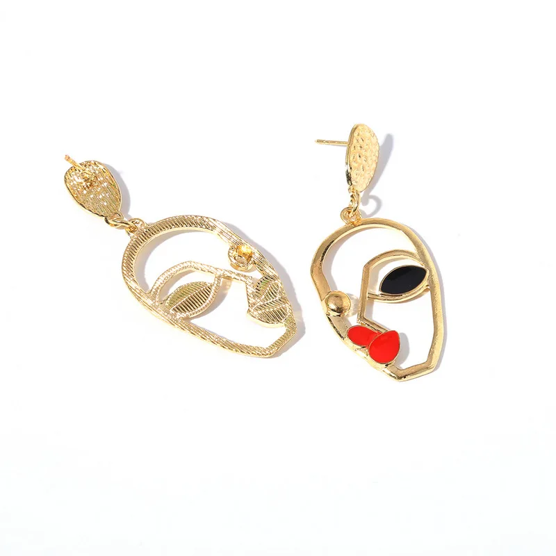 Top Selling Simple Human Face Earring Womens Metal Earrings For Girls