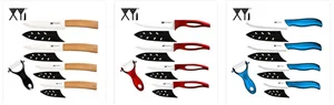 XYj кухонный керамический нож шеф-повара, 5 шт. в наборе, Овощечистка с бамбуковой ручкой, 6 '', 5'', 4 '', 3'', острый черно-белый нож, кухонный аксессуар